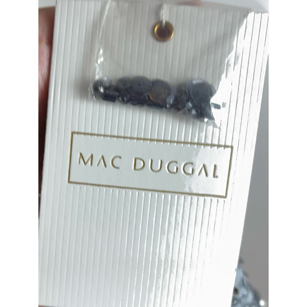 B69 Mac Duggal Sequin Midi Sheath‎ Dress Womens 12 Gray Sleeveless Wedding Guest - Picture 9 of 11